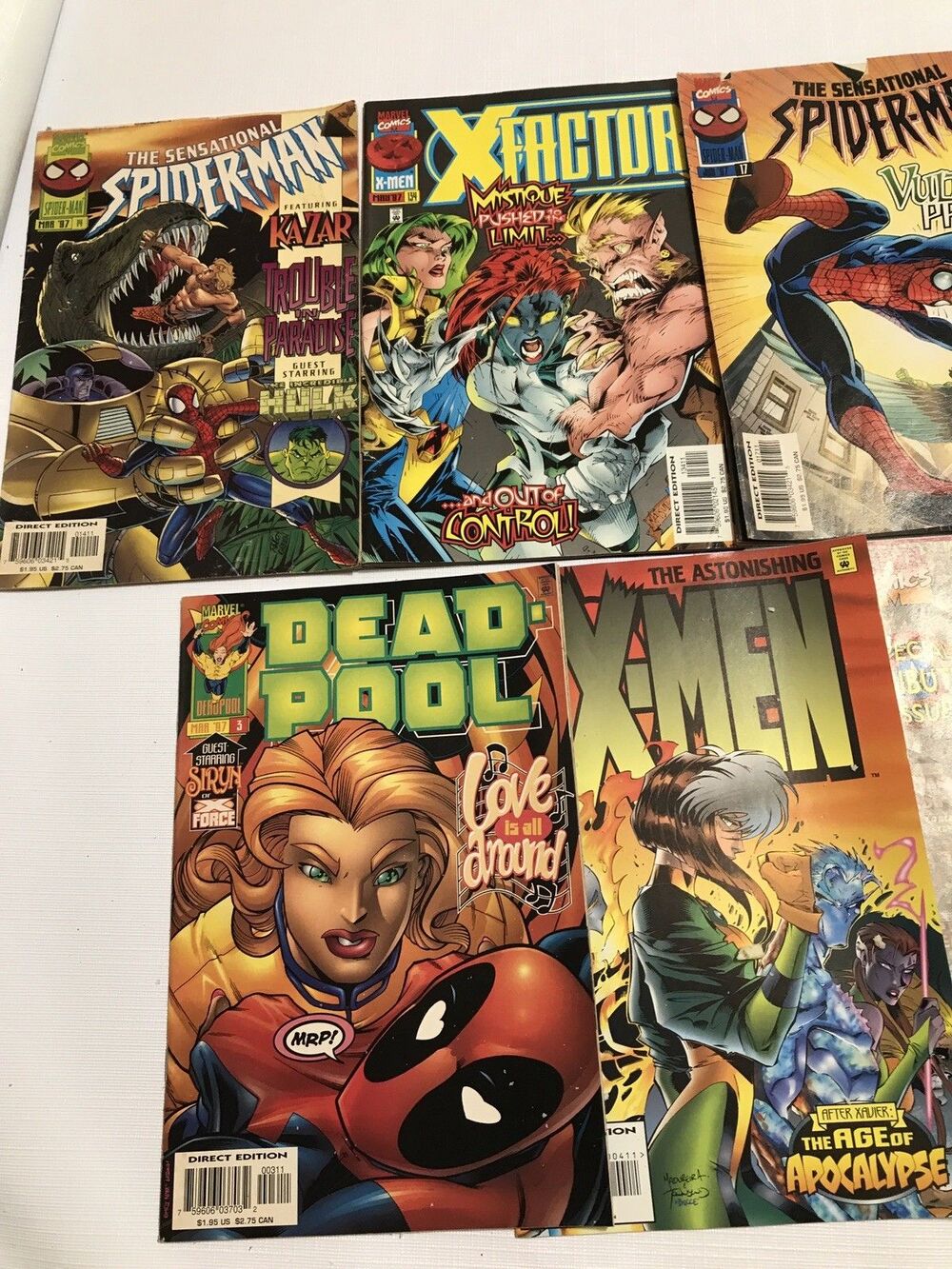 Lot of 9 Marvel Comics Vintage Comic Books